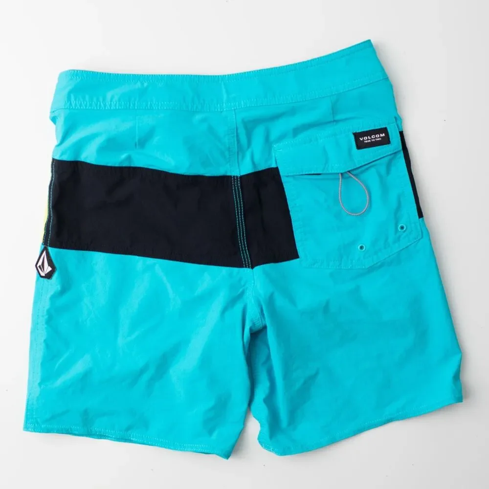 Volcom Liberators Board Shorts Youth Boys Size 28 Turquoise Colorblock Swim